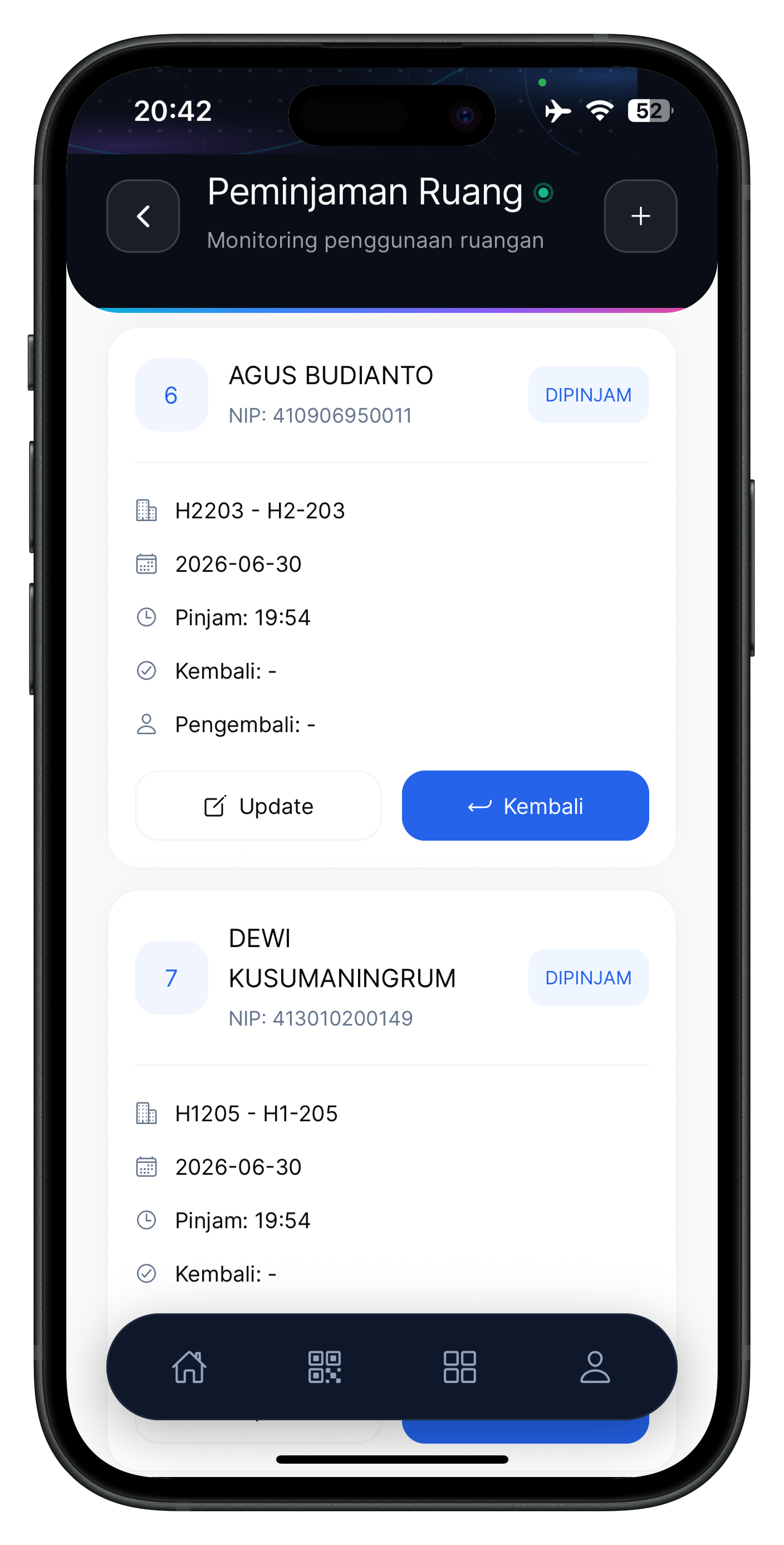 Mockup Daftar peminjaman Pinjam Ruang ITATS 1